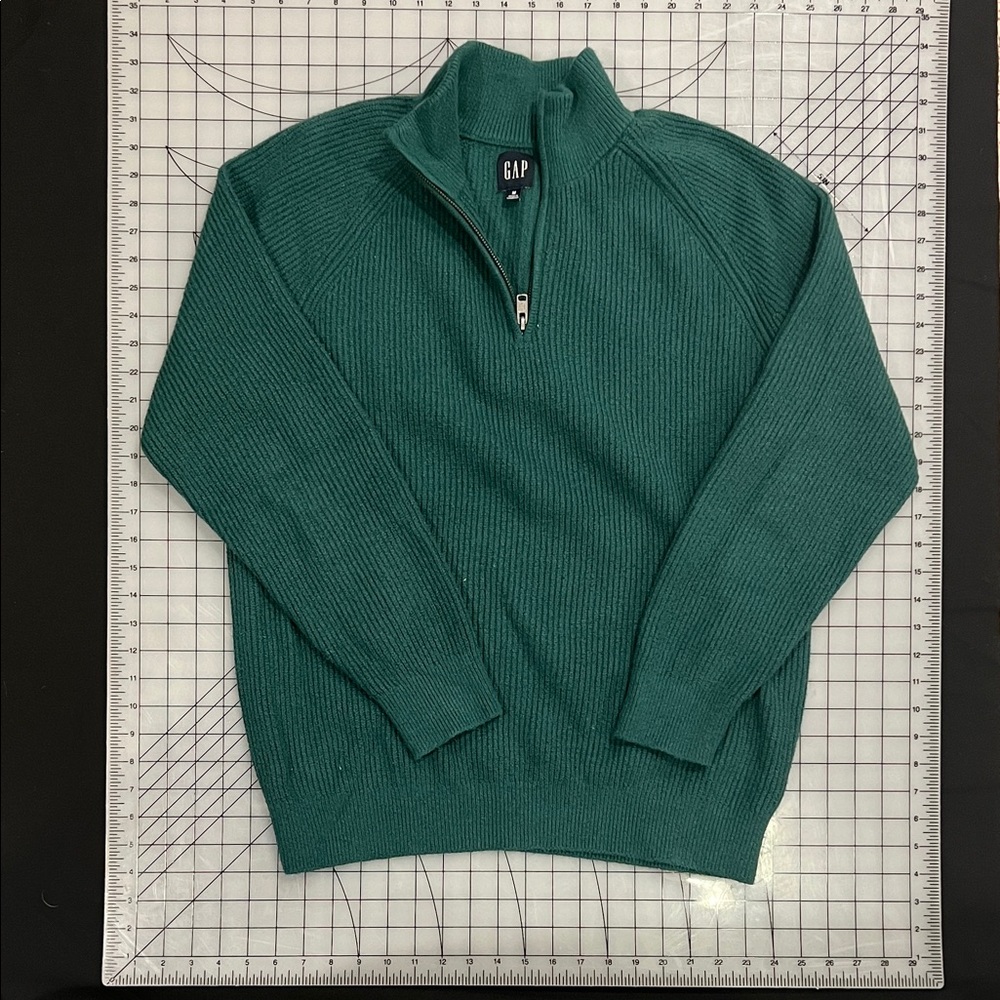 GAP Men's Teal Zip-Up Quarter Zip Sweater